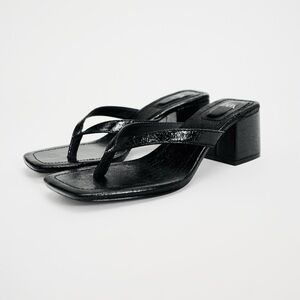 Zara Block Heel Flip Flop
